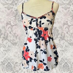 Aeropostale Floral Babydoll XS Fitted Summer Spring Camisole Spaghetti Straps